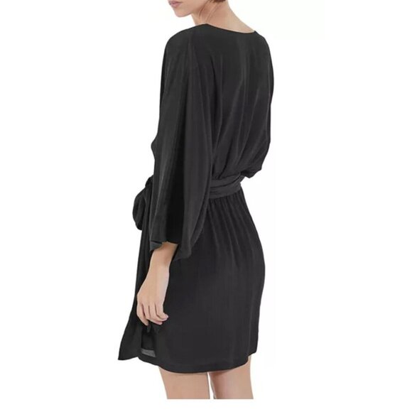 THE KOOPLES Black Women's Belted Modern Kimono Dress Size S Boho Classy Cocktail - Picture 3 of 7